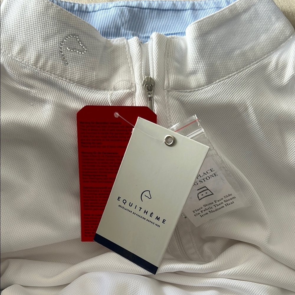 Equithème White Jacket with Blue Accents